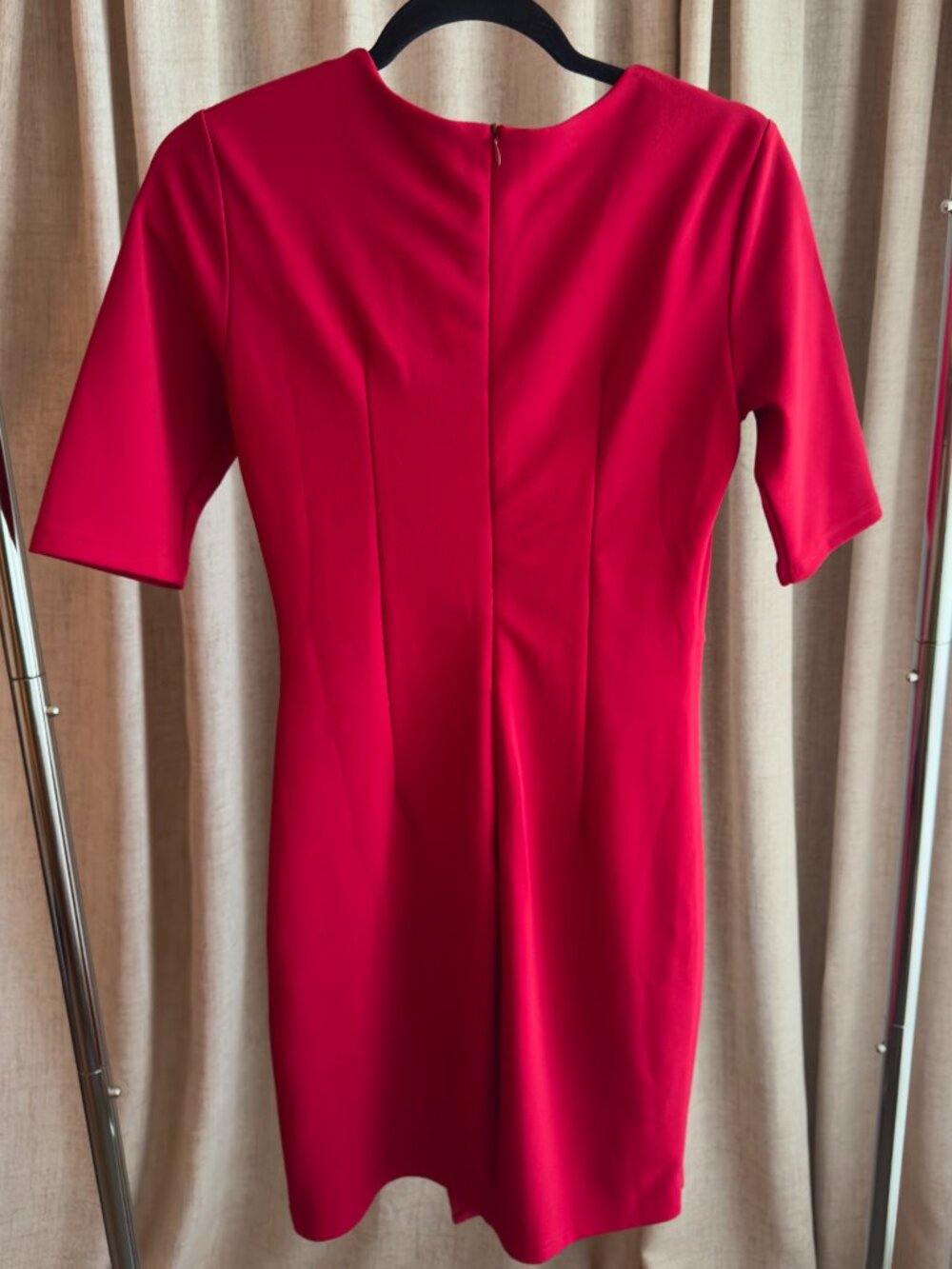 Lulu's Red Sheath Dress Size Small | Gathered Waist | Career Cocktail - Picture 3 of 3